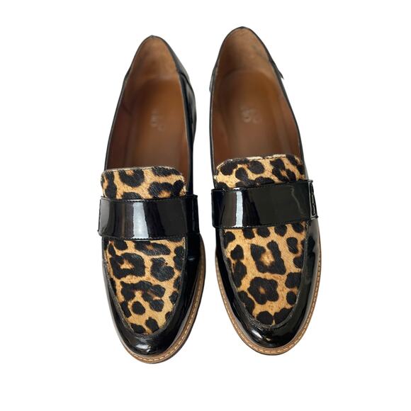 Franco Sarto Women's Platform Loafer Size 9.5 Black Leopard Cheetah Print - Picture 2 of 16